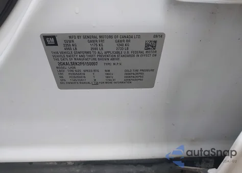 2015 GMC Terrain Slt-1 из США, поврежденный, VIN 2GKALSEK2F6150097